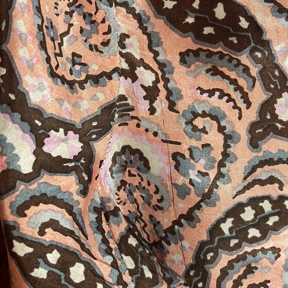 Sundance Sonora Embraces Silk Shirt Pink, Brown & Aqua Size Medium - Picture 8 of 13